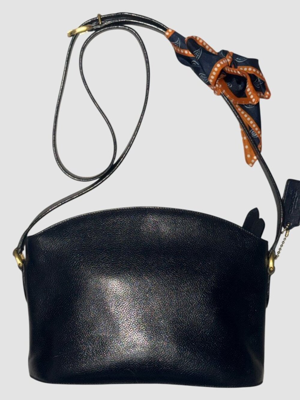 VTG Coach Madison Pierre Bag 4406 Navy Caviar Pebbled Leather Double Zip Italy - Picture 4 of 9